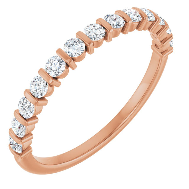 14K Rose 3/8 CTW Natural Diamond Anniversary Band