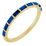 14K Yellow Gold Natural Sapphire Anniversary Band