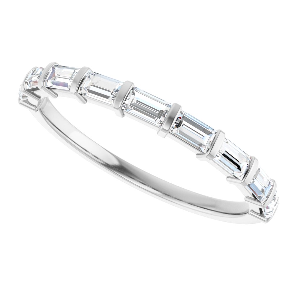 14K White 3/8 CTW Natural Diamond Anniversary Band