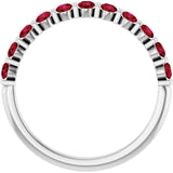 14K White Gold Lab-Grown Ruby Anniversary Band