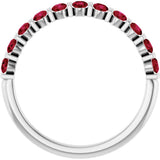 14K White Gold Lab-Grown Ruby Anniversary Band