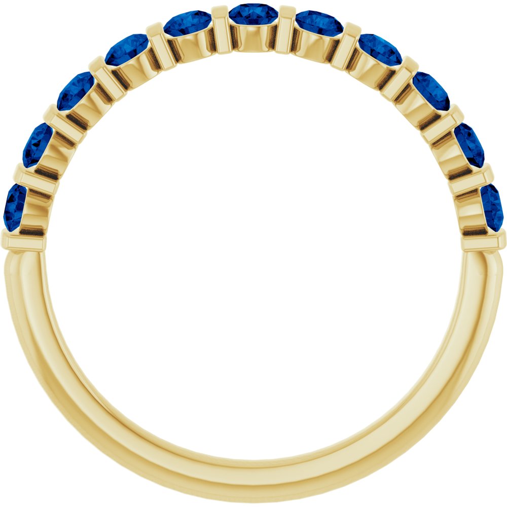 14K Yellow Gold Lab-Grown Sapphire Anniversary Band