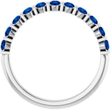 14K White Gold Lab-Grown Sapphire Anniversary Band