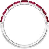 14K White Gold Lab-Grown Ruby Anniversary Band