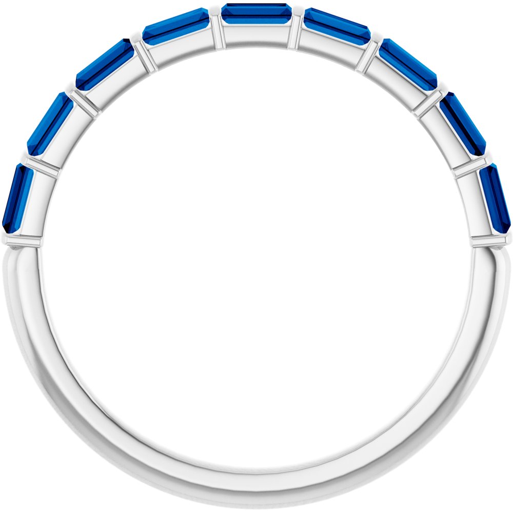 14K White Gold Lab-Grown Sapphire Anniversary Band