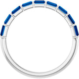 14K White Gold Lab-Grown Sapphire Anniversary Band