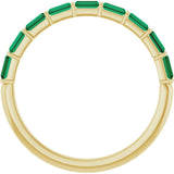 14K Yellow Gold Lab-Grown Emerald Anniversary Band