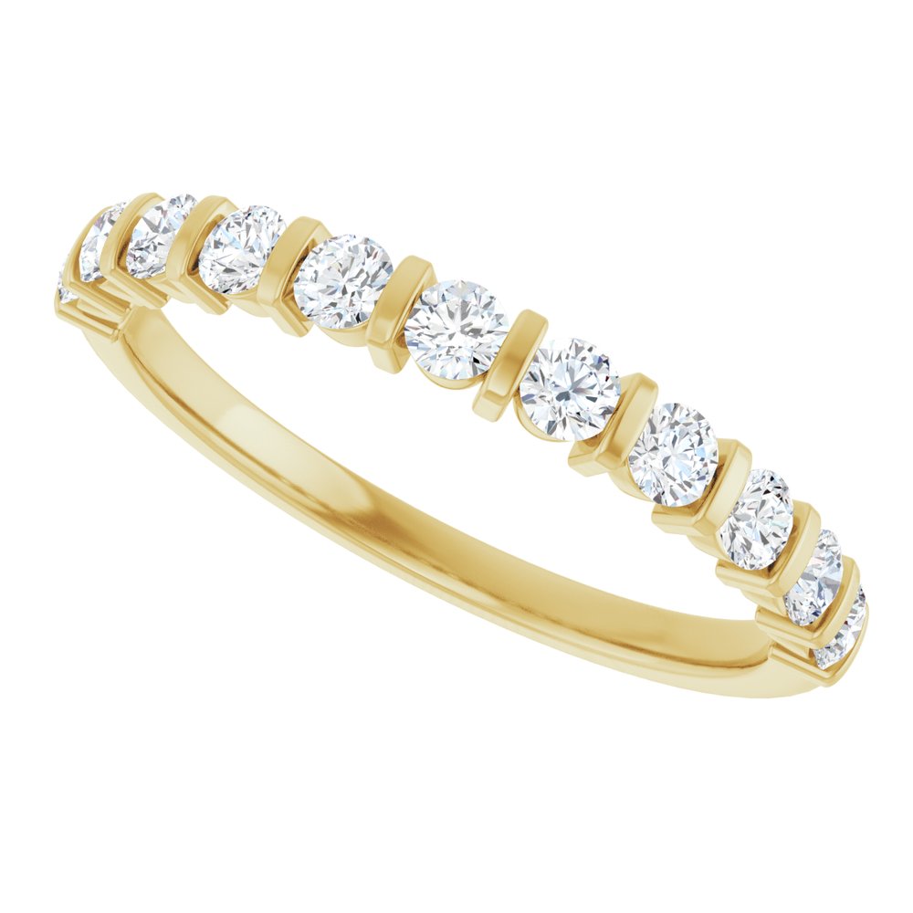 14K Yellow 1/2 CTW Natural Diamond Anniversary Band