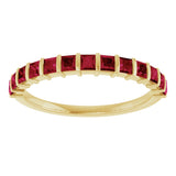 14K Yellow Gold Lab-Grown Ruby Anniversary Band