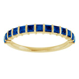 14K Yellow Gold Lab-Grown Sapphire Anniversary Band