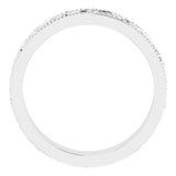 14K White 4 mm Milgrain Edge Floral Flat Band Size 5