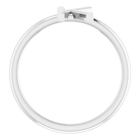 Sterling Silver Initial K Ring
