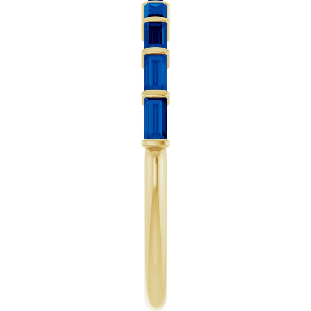 14K Yellow Gold Natural Sapphire Anniversary Band
