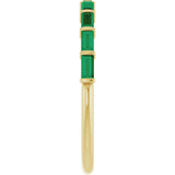 14K Yellow Gold Lab-Grown Emerald Anniversary Band