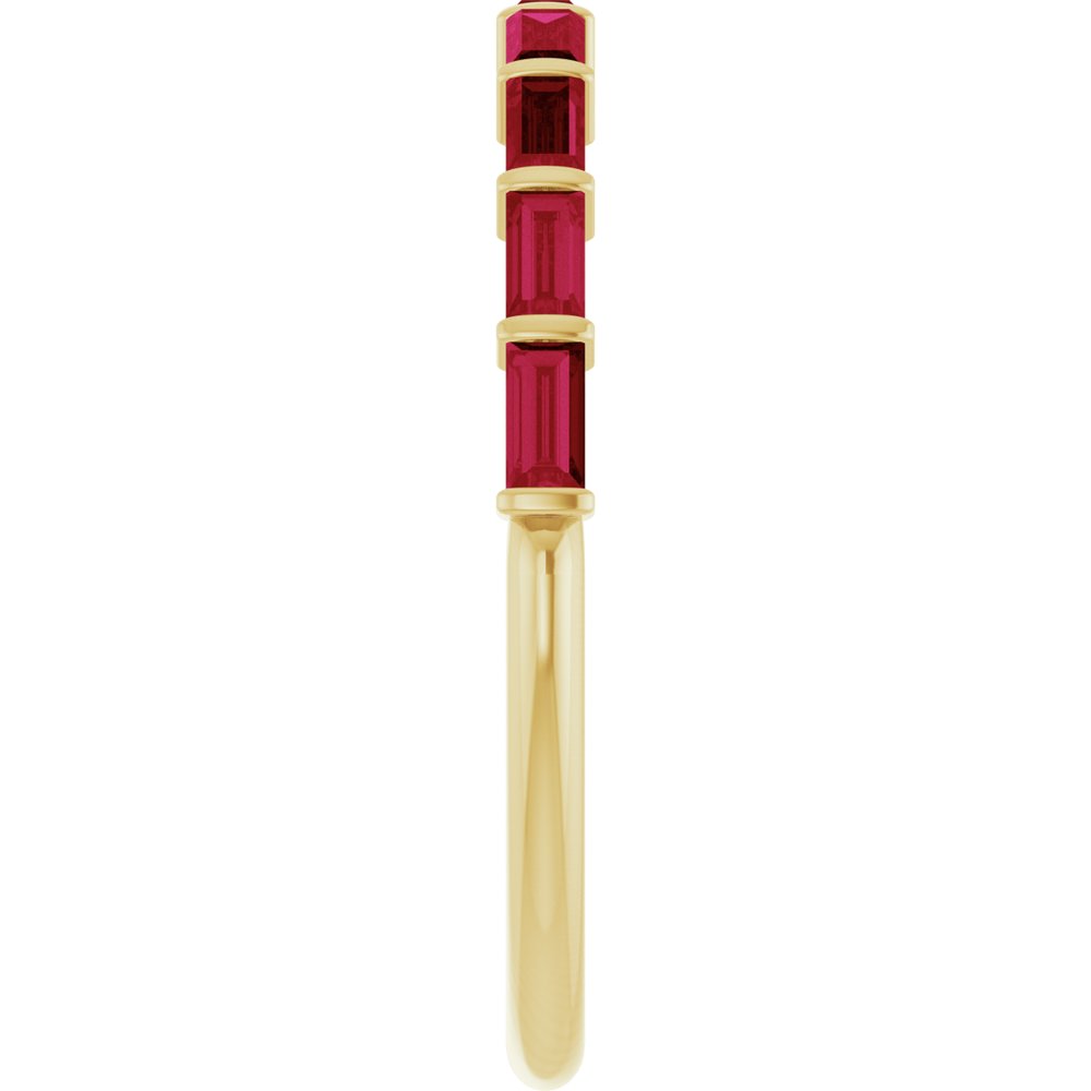 14K Yellow Gold Lab-Grown Ruby Anniversary Band