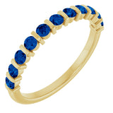 14K Yellow Gold Lab-Grown Sapphire Anniversary Band