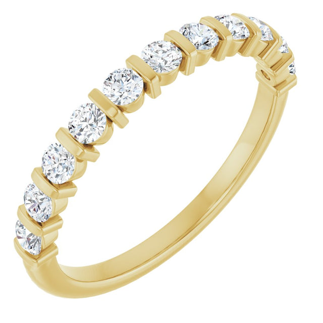 14K Yellow 1/2 CTW Natural Diamond Anniversary Band