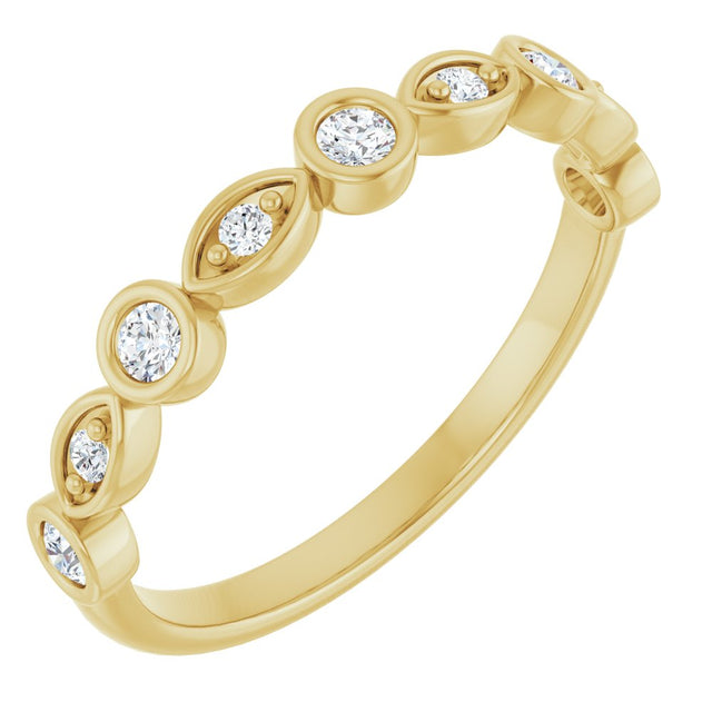 14K Yellow Gold 1/5 CTW Natural Diamond Anniversary Band