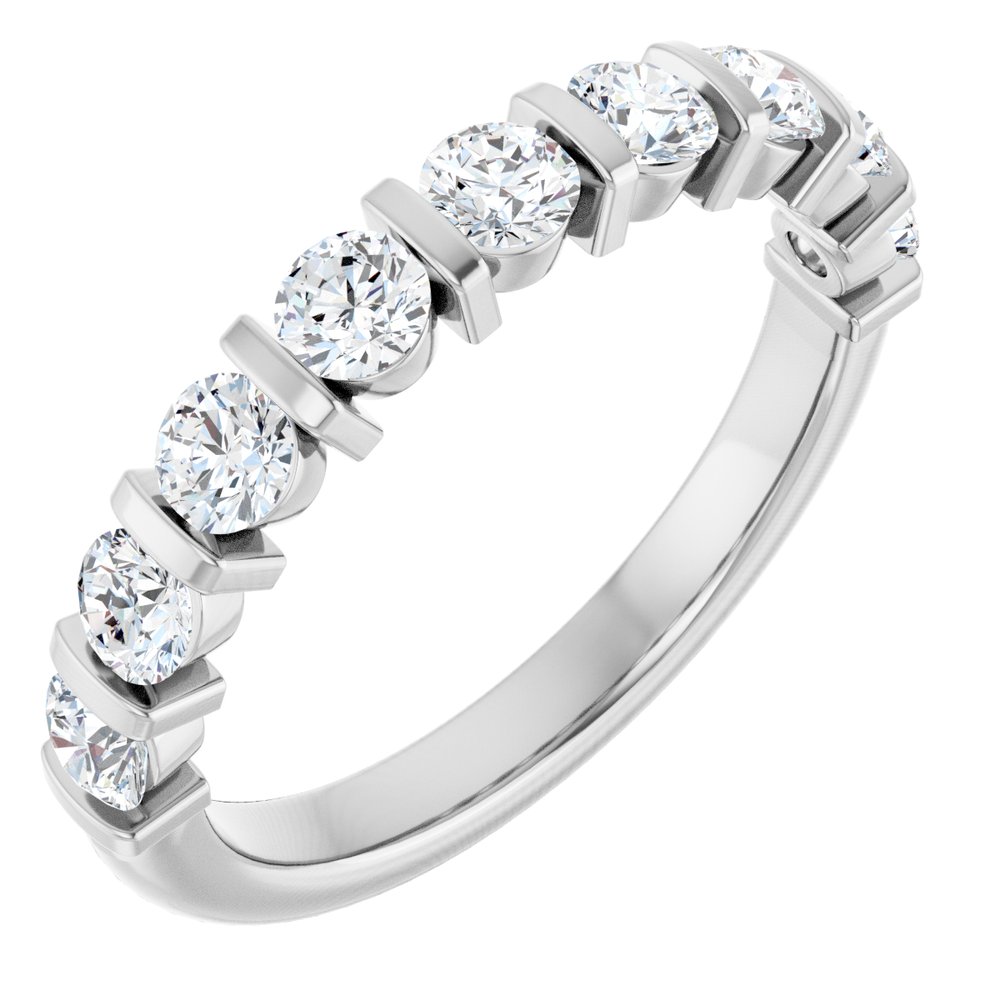 14K White 3/4 CTW Natural Diamond Anniversary Band