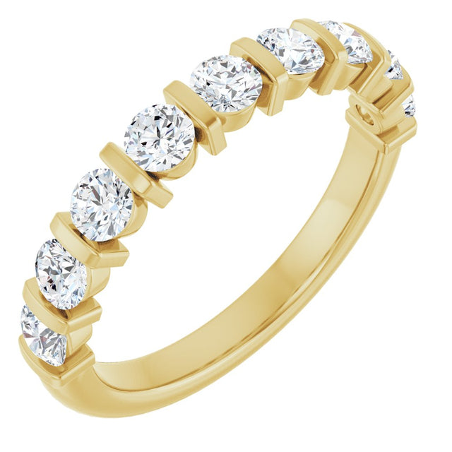 14K Yellow 3/4 CTW Lab-Grown Diamond Anniversary Band