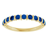 14K Yellow Gold Lab-Grown Sapphire Anniversary Band