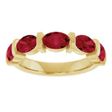 14K Yellow Gold Lab-Grown Ruby Anniversary Band