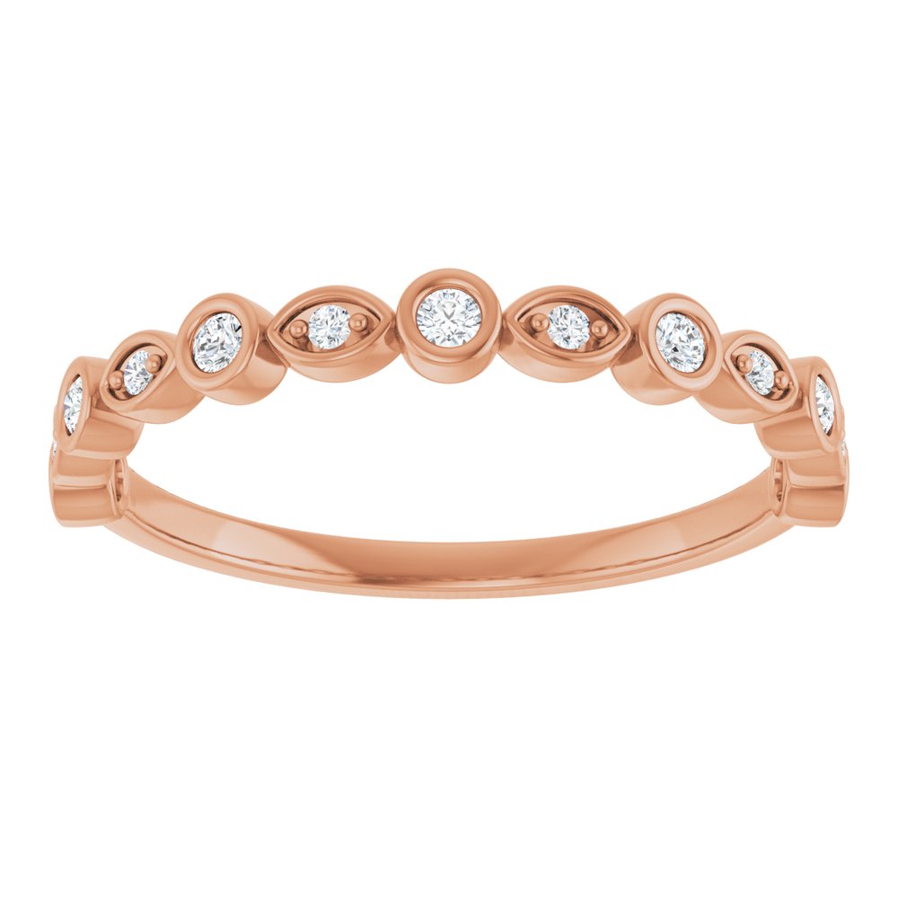 14K Rose 1/8 CTW Natural Diamond Anniversary Band