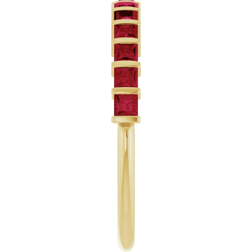 14K Yellow Gold Lab-Grown Ruby Anniversary Band