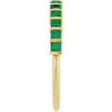14K Yellow Gold Lab-Grown Emerald Anniversary Band