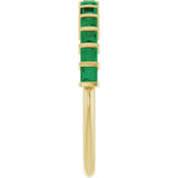 14K Yellow Gold Natural Emerald Anniversary Band