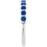 14K White Gold Lab-Grown Sapphire Anniversary Band
