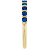 14K Yellow Gold Lab-Grown Sapphire Anniversary Band