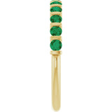 14K Yellow Gold Lab-Grown Emerald Anniversary Band