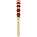 14K Yellow Gold Lab-Grown Ruby Anniversary Band