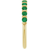 14K Yellow Gold Lab-Grown Emerald Anniversary Band