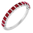 14K White Gold Lab-Grown Ruby Anniversary Band