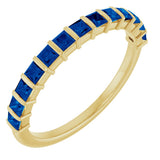 14K Yellow Gold Lab-Grown Sapphire Anniversary Band