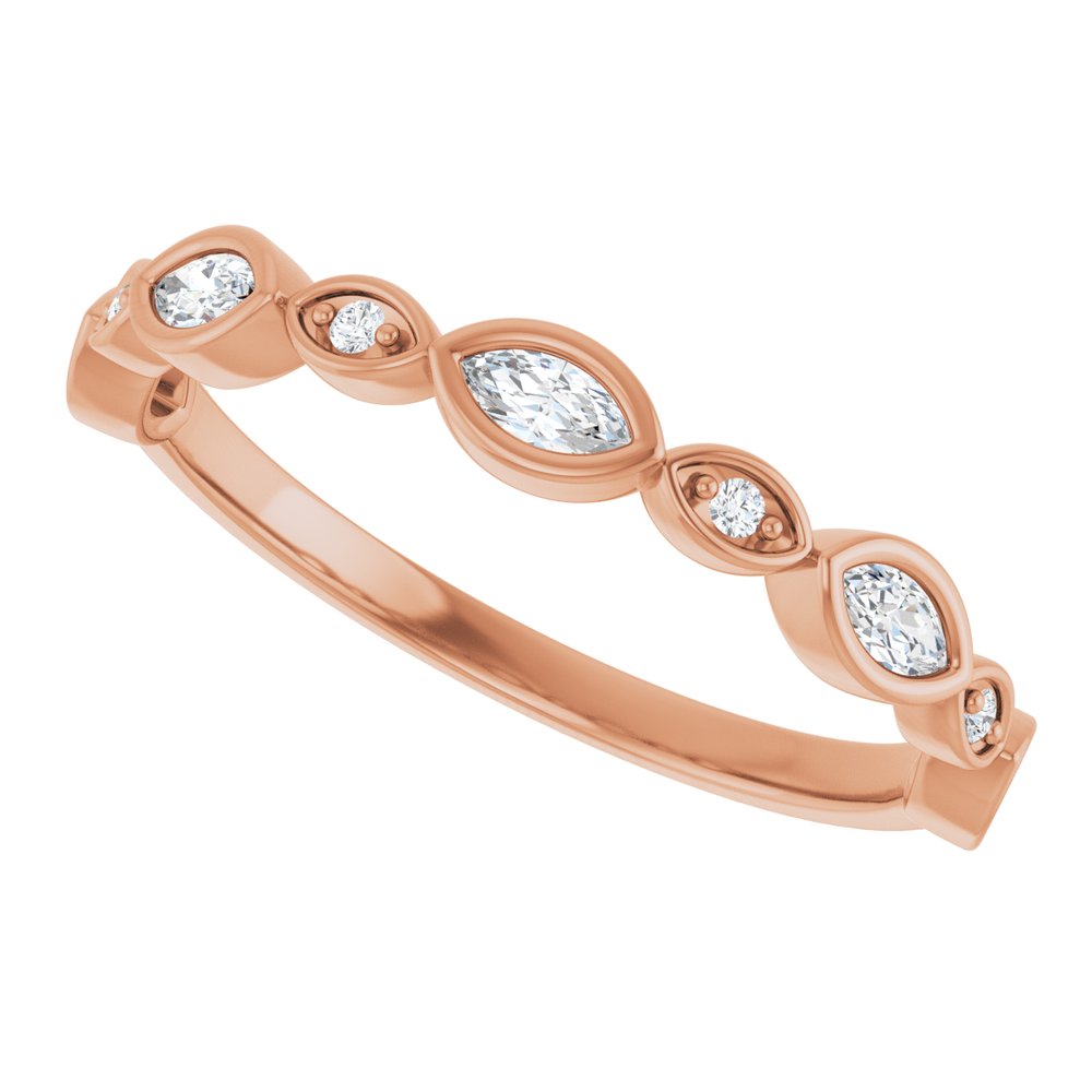 14K Rose 1/4 CTW Natural Diamond Anniversary Band