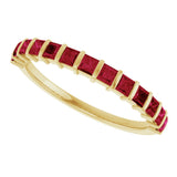 14K Yellow Gold Lab-Grown Ruby Anniversary Band