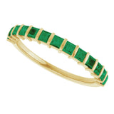 14K Yellow Gold Natural Emerald Anniversary Band