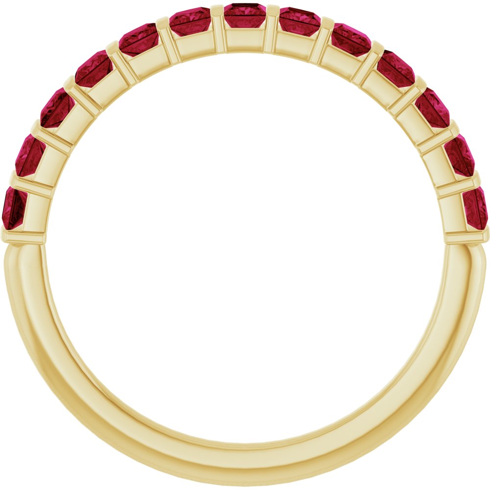 14K Yellow Gold Lab-Grown Ruby Anniversary Band