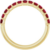 14K Yellow Gold Lab-Grown Ruby Anniversary Band