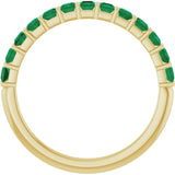 14K Yellow Gold Natural Emerald Anniversary Band