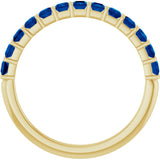 14K Yellow Gold Lab-Grown Sapphire Anniversary Band