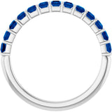 14K White Gold Lab-Grown Sapphire Anniversary Band