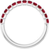 14K White Gold Lab-Grown Ruby Anniversary Band