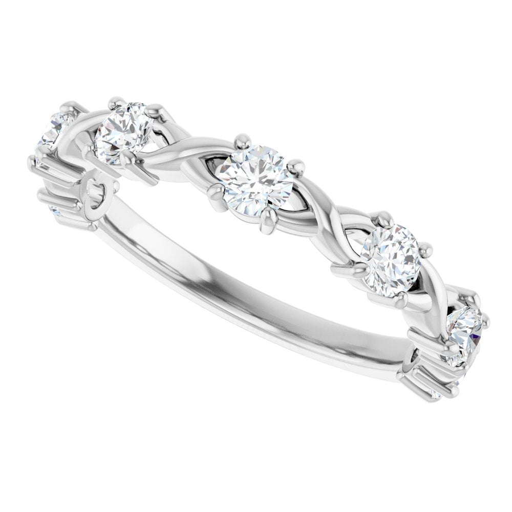 14K White 5/8 CTW Lab-Grown Diamond Anniversary Band