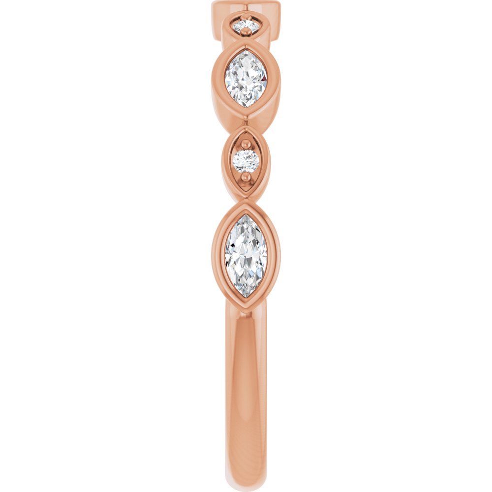14K Rose Gold 1/4 CTW Natural Diamond Anniversary Band