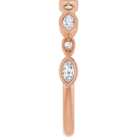 14K Rose Gold 1/4 CTW Natural Diamond Anniversary Band