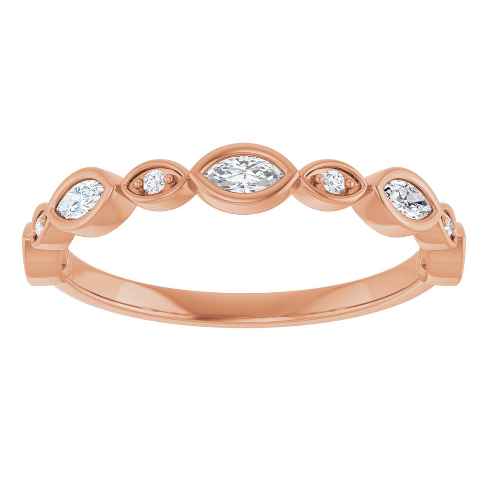 14K Rose 1/4 CTW Natural Diamond Anniversary Band